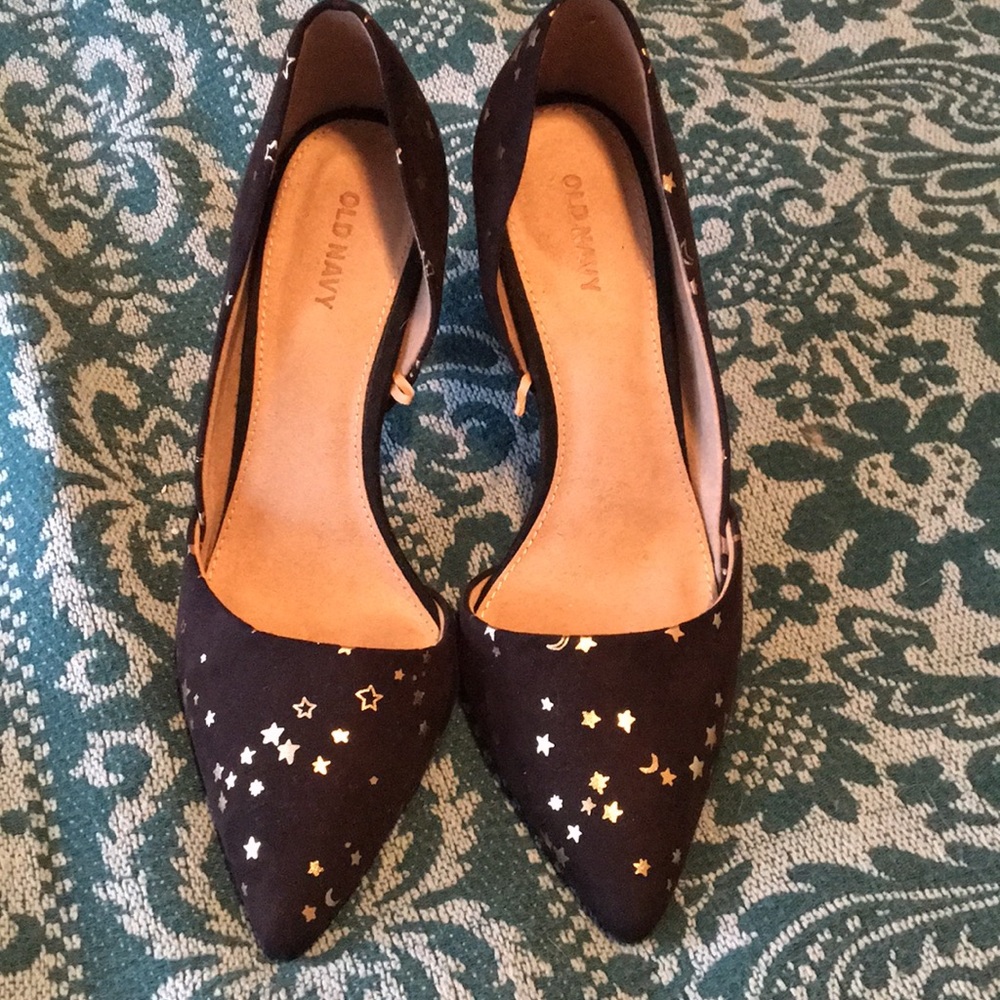 Black & Gold Starry Night Pumps